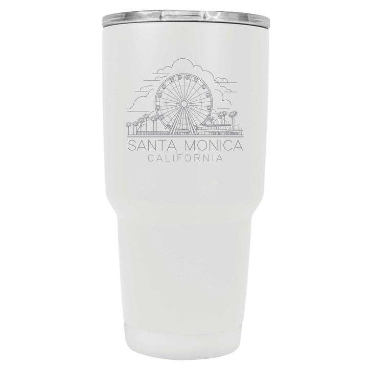 Santa Monica California Souvenir 24 oz Engraved Insulated Stainless Steel Tumbler Image 1