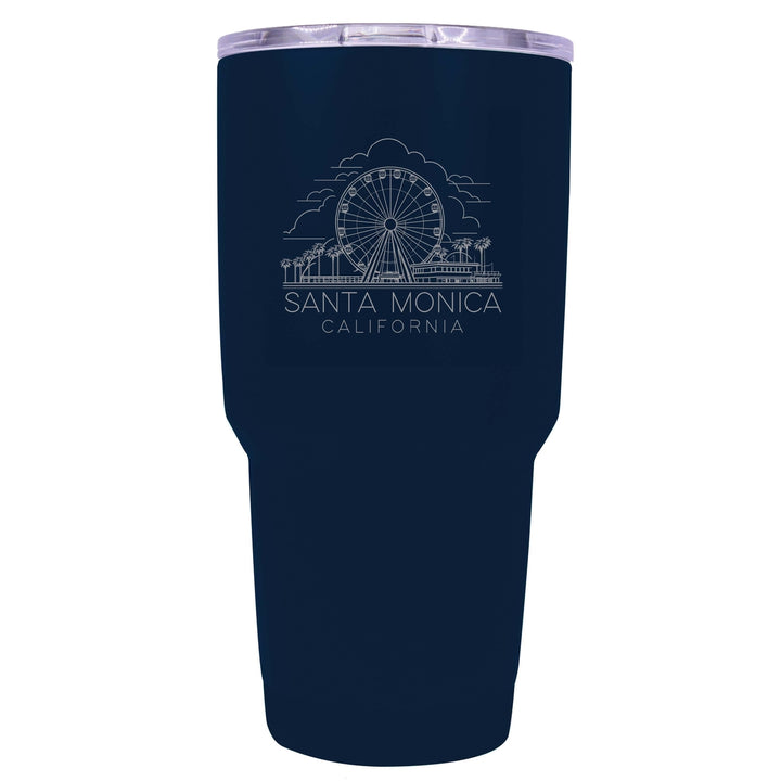 Santa Monica California Souvenir 24 oz Engraved Insulated Stainless Steel Tumbler Image 4