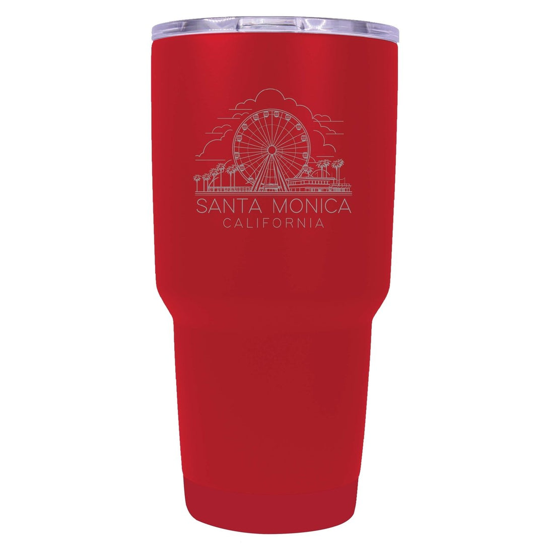 Santa Monica California Souvenir 24 oz Engraved Insulated Stainless Steel Tumbler Image 1