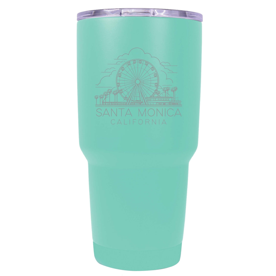 Santa Monica California Souvenir 24 oz Engraved Insulated Stainless Steel Tumbler Image 8