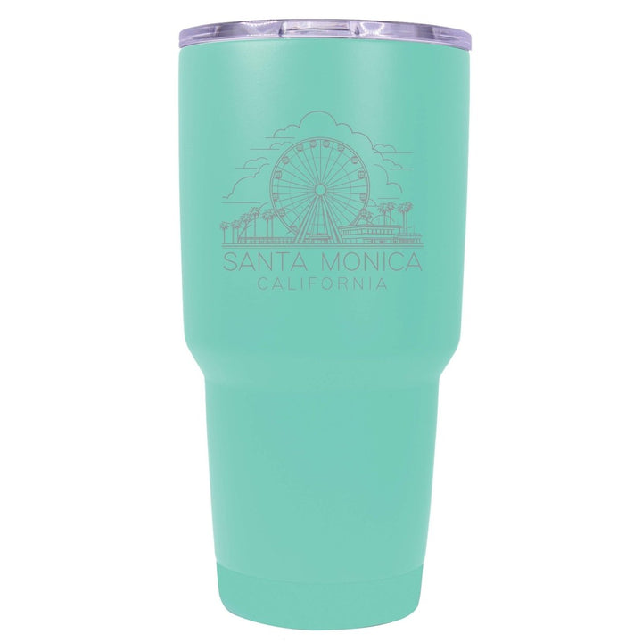 Santa Monica California Souvenir 24 oz Engraved Insulated Stainless Steel Tumbler Image 1