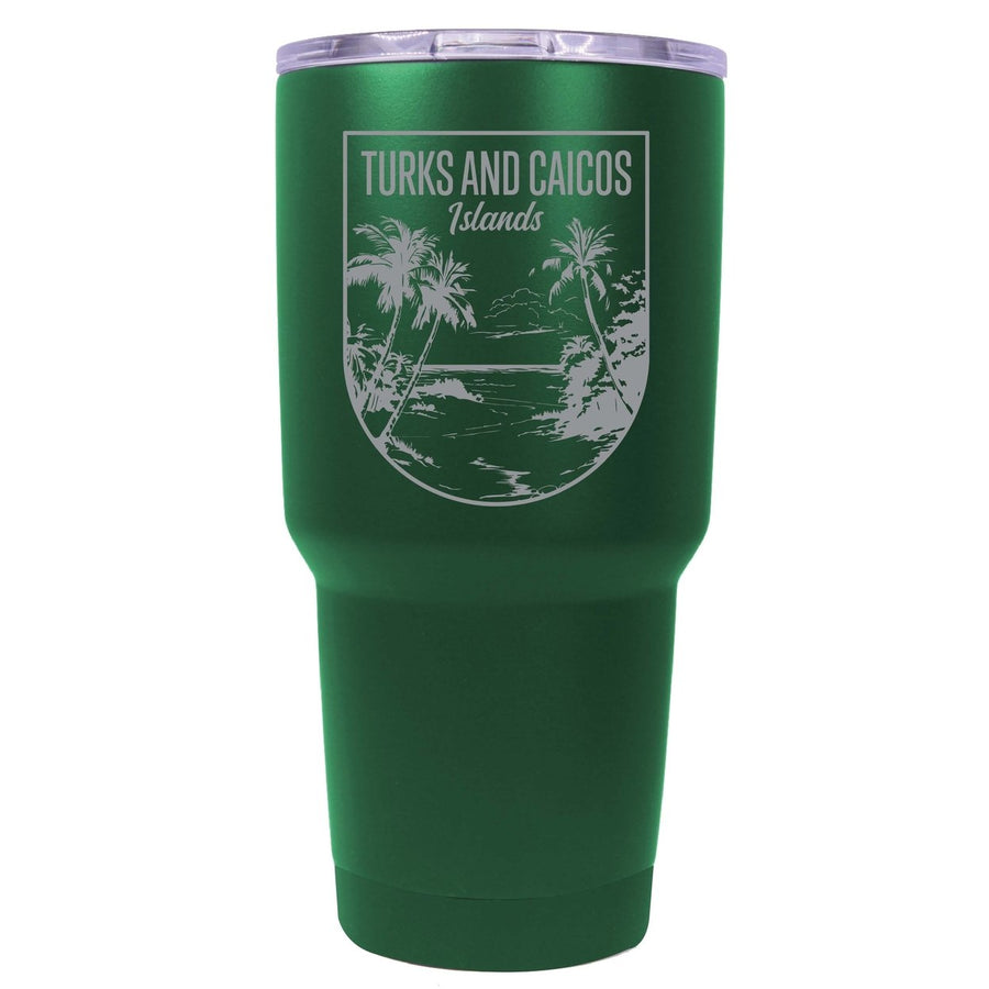 Turks and Caicos Islands Souvenir 24 oz Engraved Insulated Stainless Steel Tumbler Image 1