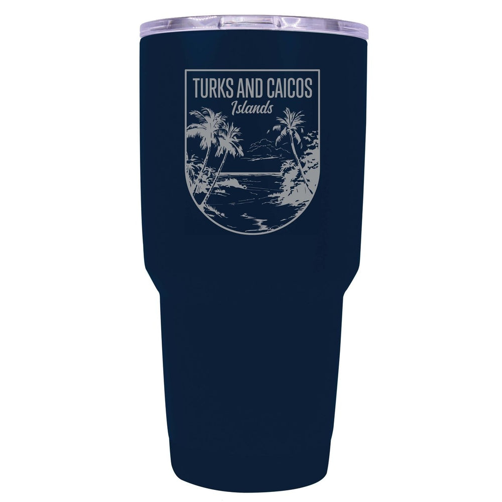 Turks and Caicos Islands Souvenir 24 oz Engraved Insulated Stainless Steel Tumbler Image 2