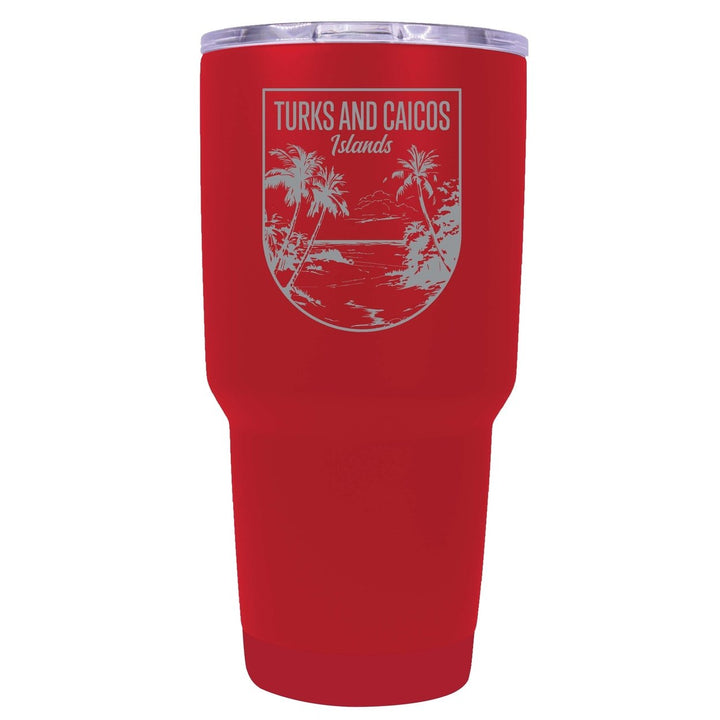 Turks and Caicos Islands Souvenir 24 oz Engraved Insulated Stainless Steel Tumbler Image 3