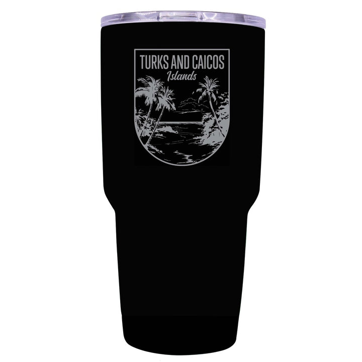 Turks and Caicos Islands Souvenir 24 oz Engraved Insulated Stainless Steel Tumbler Image 4