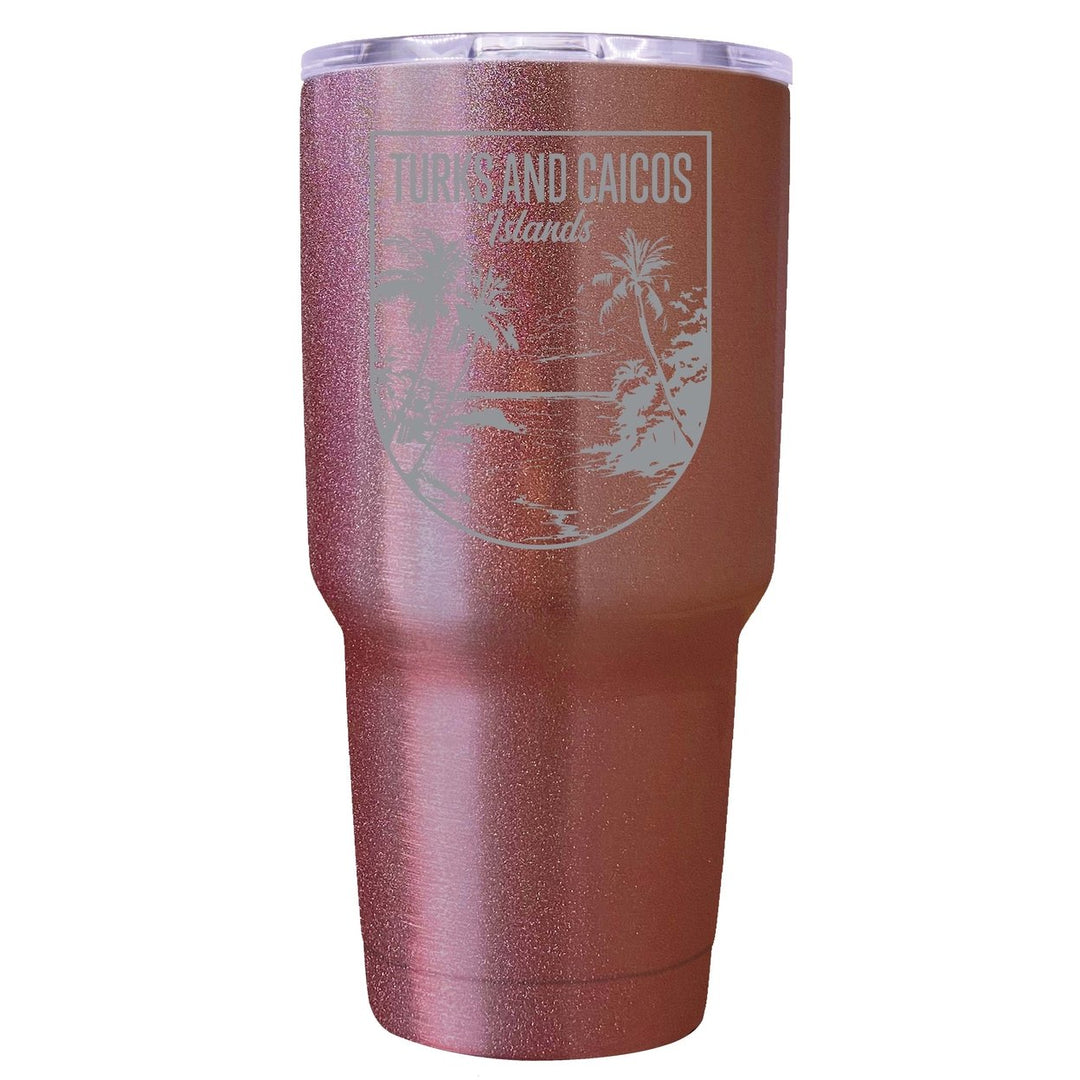 Turks and Caicos Islands Souvenir 24 oz Engraved Insulated Stainless Steel Tumbler Image 6