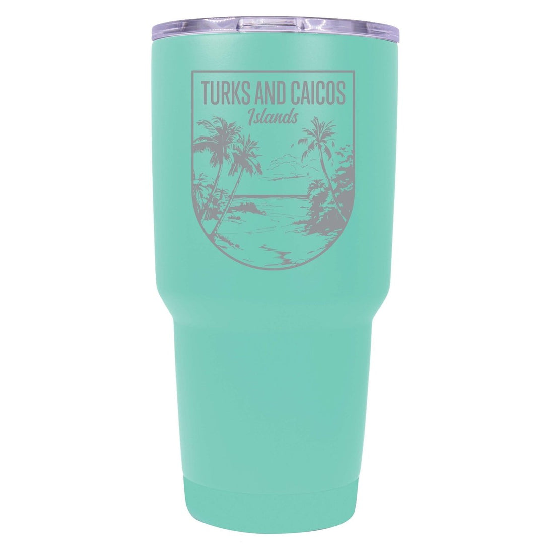 Turks and Caicos Islands Souvenir 24 oz Engraved Insulated Stainless Steel Tumbler Image 8