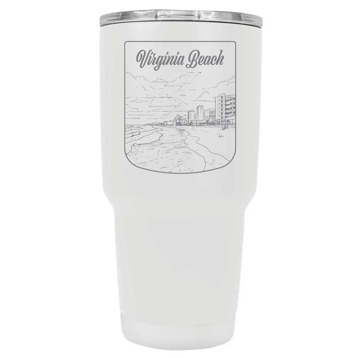 Virginia Beach Virginia Souvenir 24 oz Engraved Insulated Stainless Steel Tumbler Image 1