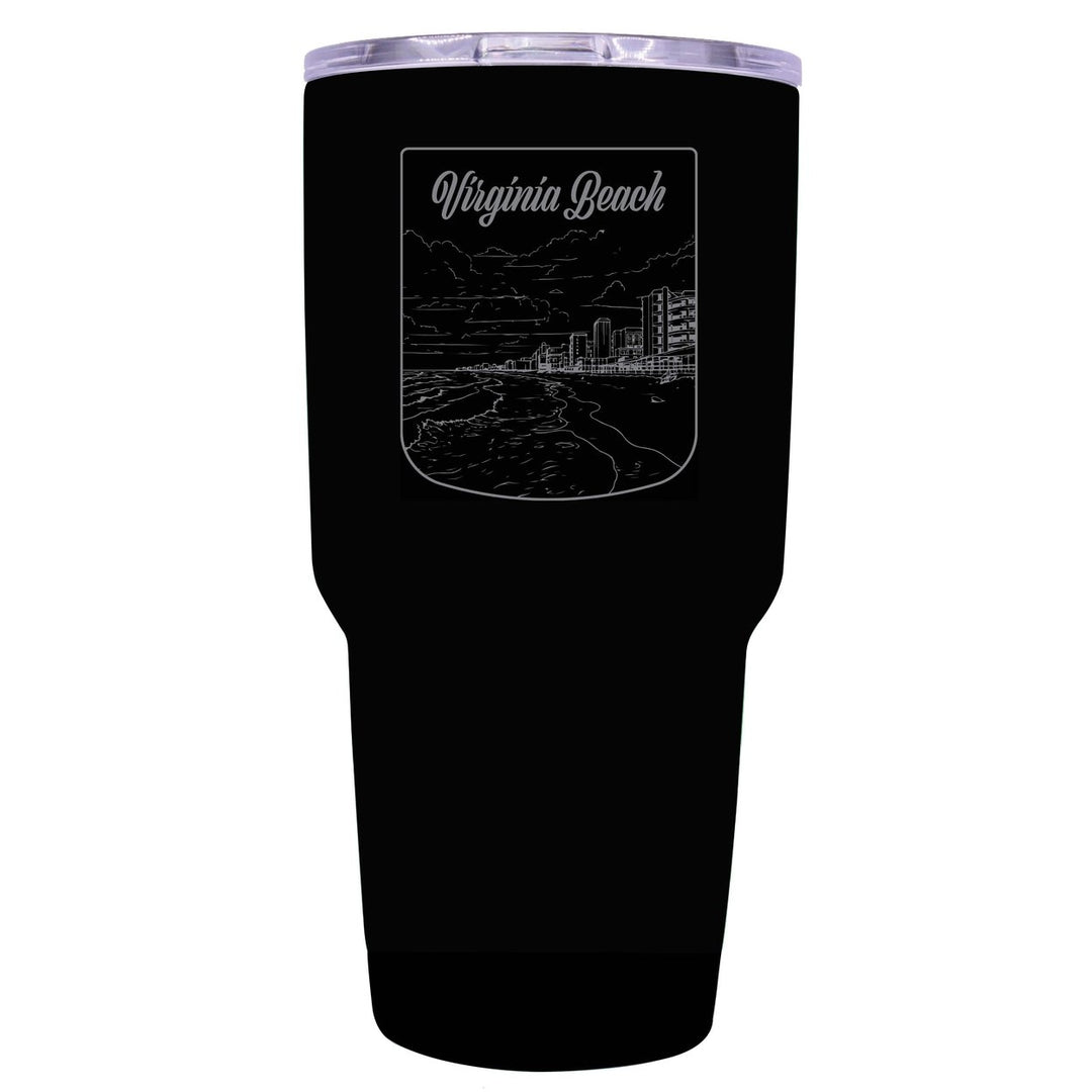 Virginia Beach Virginia Souvenir 24 oz Engraved Insulated Stainless Steel Tumbler Image 2