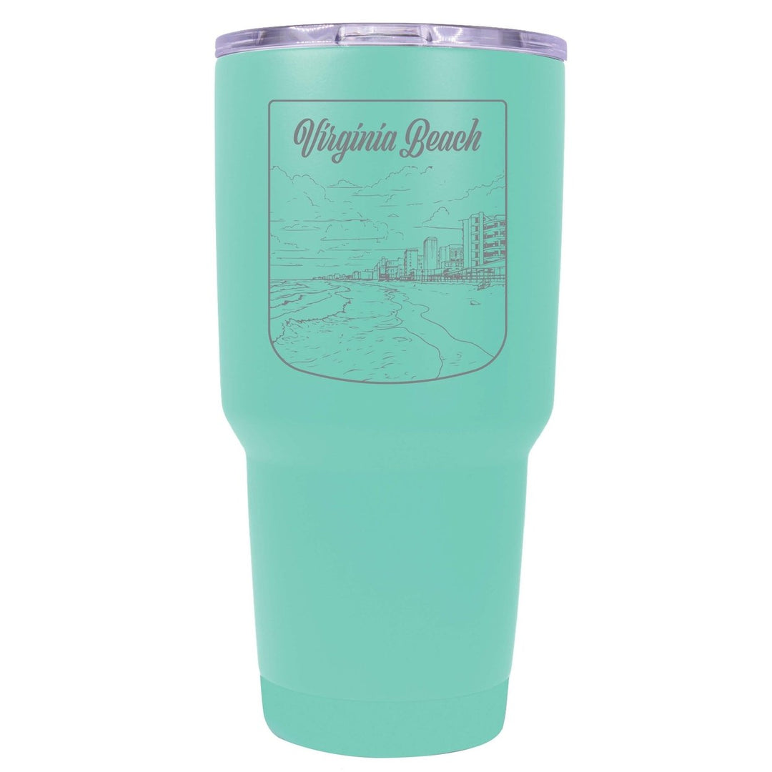 Virginia Beach Virginia Souvenir 24 oz Engraved Insulated Stainless Steel Tumbler Image 3