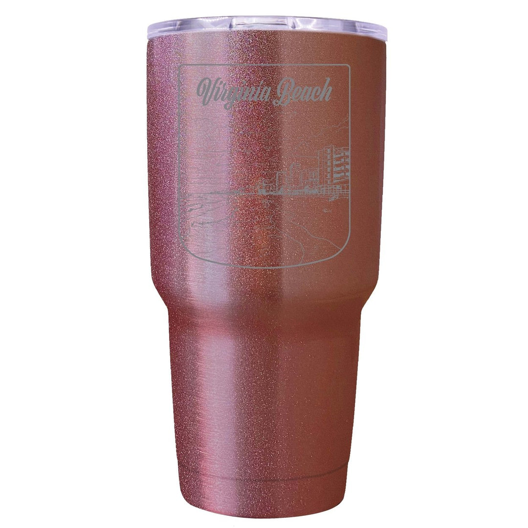 Virginia Beach Virginia Souvenir 24 oz Engraved Insulated Stainless Steel Tumbler Image 4