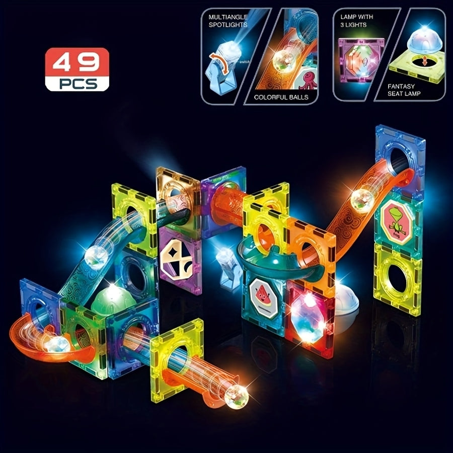 49Pcs Magnetic Building Blocks Set Light Magnetic Tiles Educational Toys Image 1