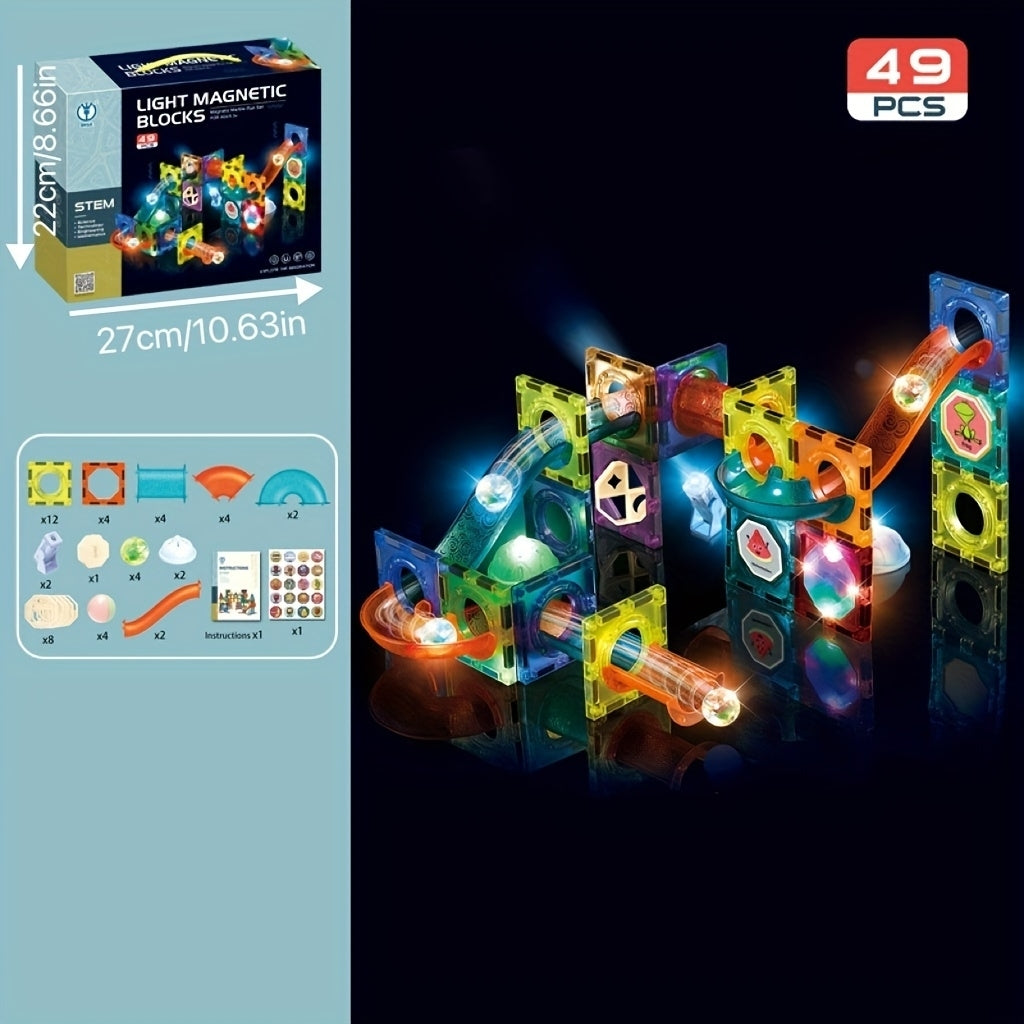 49Pcs Magnetic Building Blocks Set Light Magnetic Tiles Educational Toys Image 4