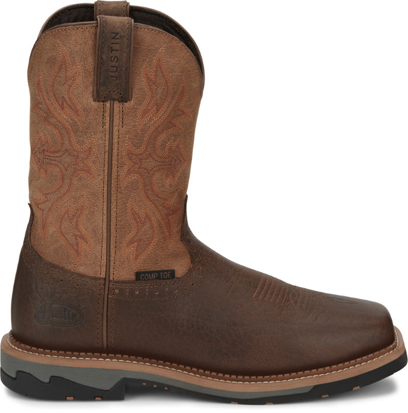 JUSTIN WORK Mens 11" Bolt Composite Toe Work Boot Light Brown - WK4103 ONE SIZE LIGHT BROWN Image 3