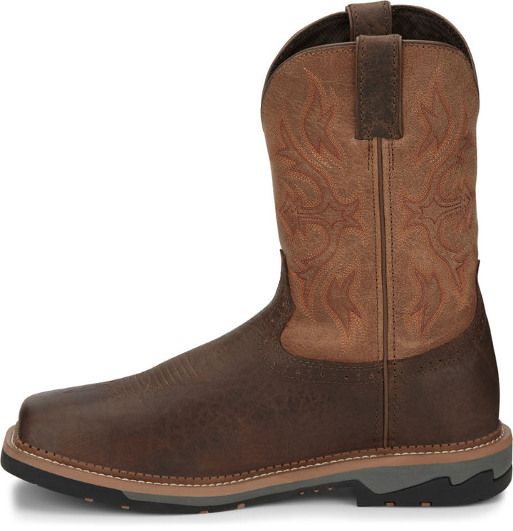 JUSTIN WORK Mens 11" Bolt Composite Toe Work Boot Light Brown - WK4103 ONE SIZE LIGHT BROWN Image 4