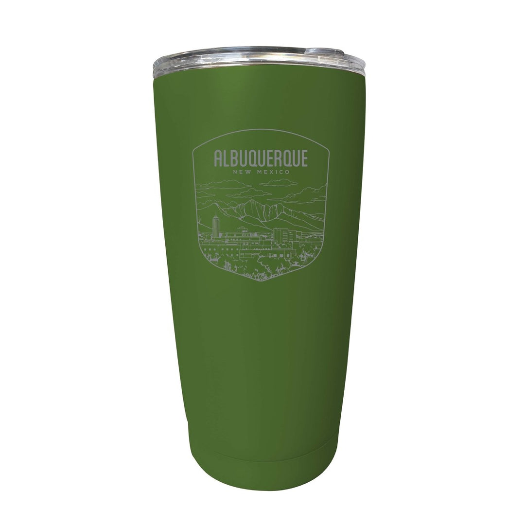 Albuquerque Mexico Souvenir 16 oz Engraved Stainless Steel Insulated Tumbler Image 1