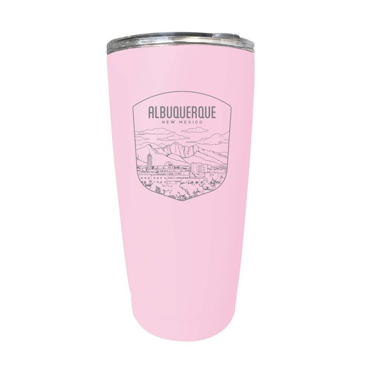 Albuquerque Mexico Souvenir 16 oz Engraved Stainless Steel Insulated Tumbler Image 1