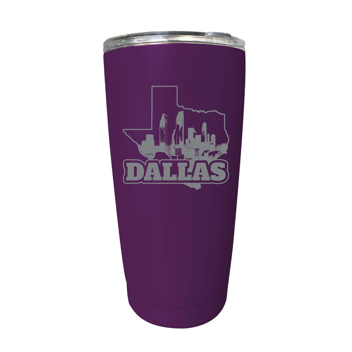 Dallas Texas Souvenir 16 oz Engraved Stainless Steel Insulated Tumbler Image 1