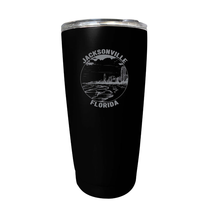 Jacksonville Florida Souvenir 16 oz Engraved Stainless Steel Insulated Tumbler Image 1