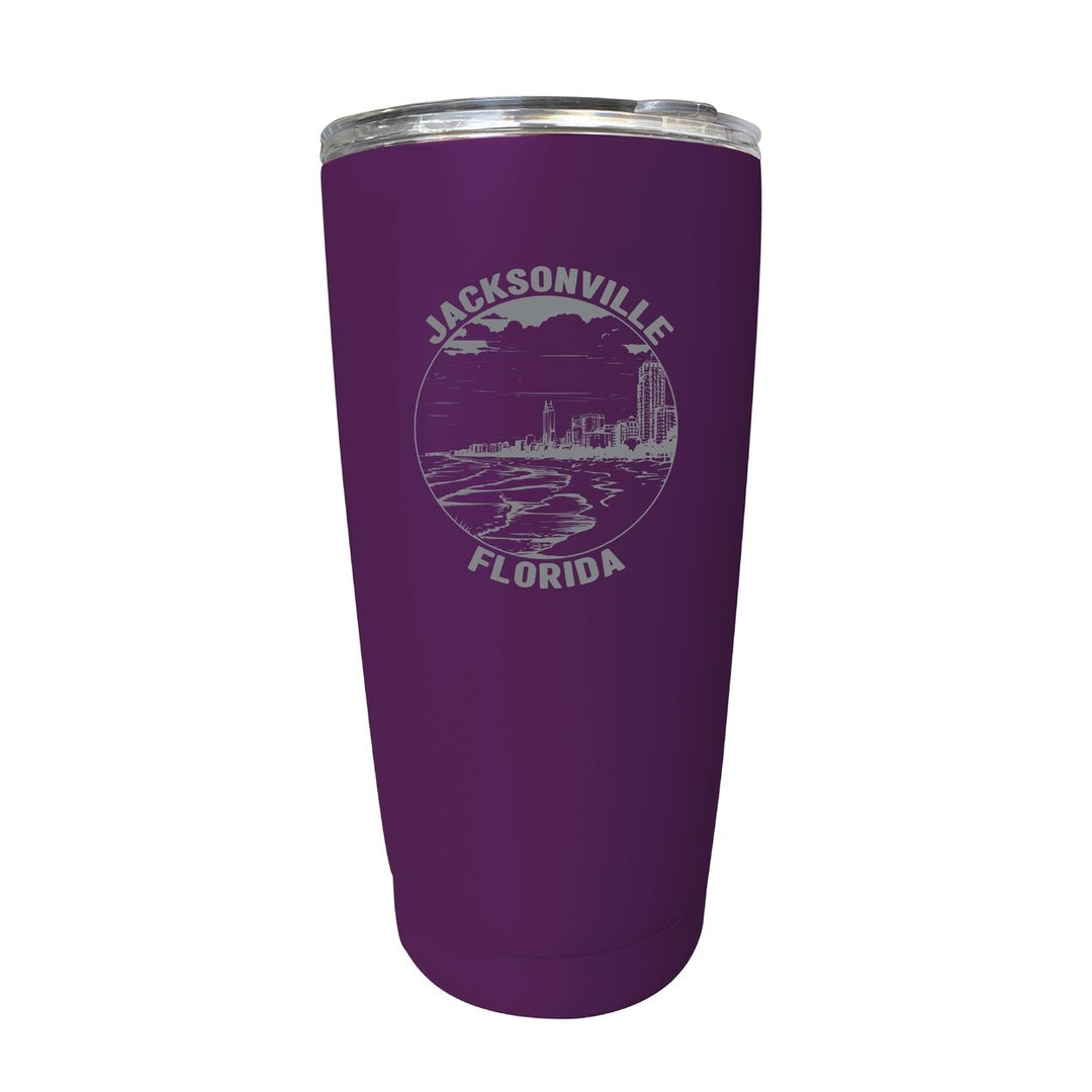 Jacksonville Florida Souvenir 16 oz Engraved Stainless Steel Insulated Tumbler Image 3