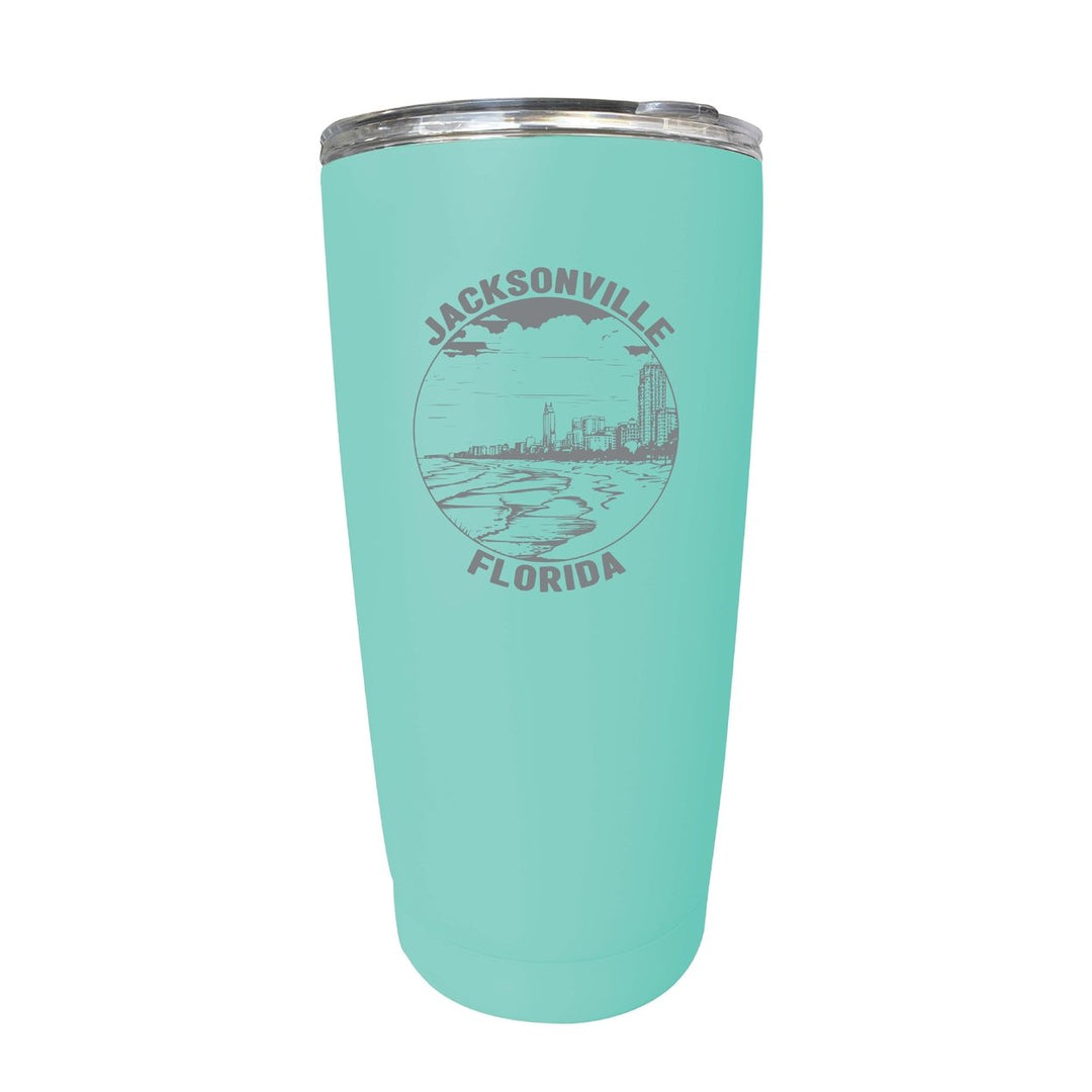 Jacksonville Florida Souvenir 16 oz Engraved Stainless Steel Insulated Tumbler Image 6