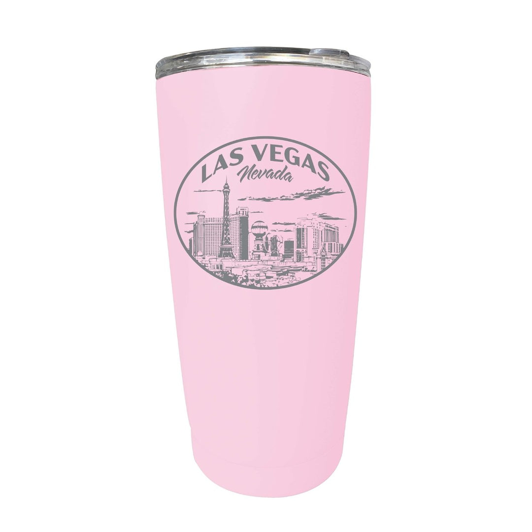 Las Vegas Nevada Souvenir 16 oz Engraved Stainless Steel Insulated Tumbler Image 1