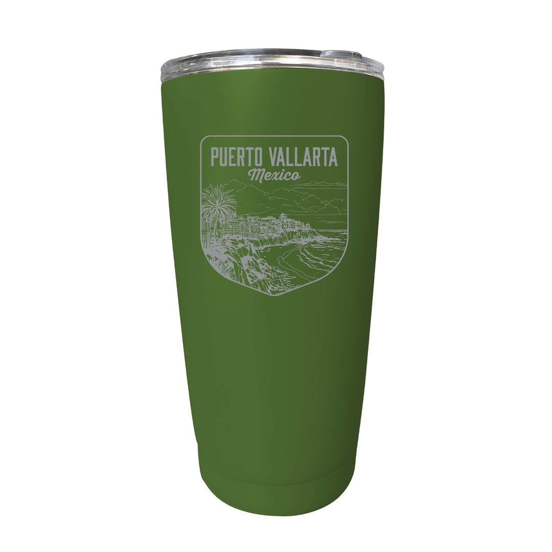 Puerto Vallarta Mexico Souvenir 16 oz Engraved Stainless Steel Insulated Tumbler Image 1