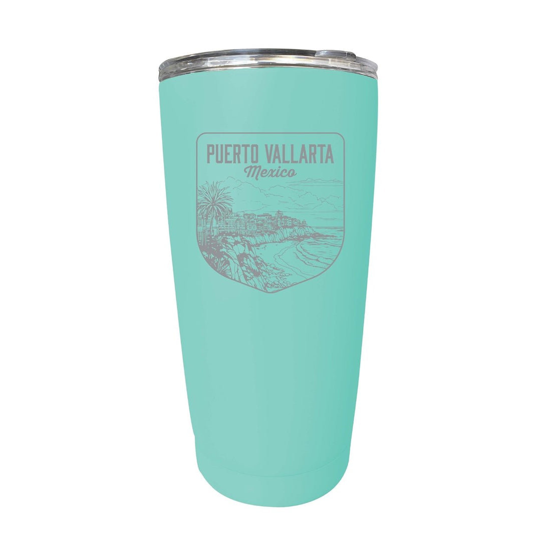 Puerto Vallarta Mexico Souvenir 16 oz Engraved Stainless Steel Insulated Tumbler Image 6