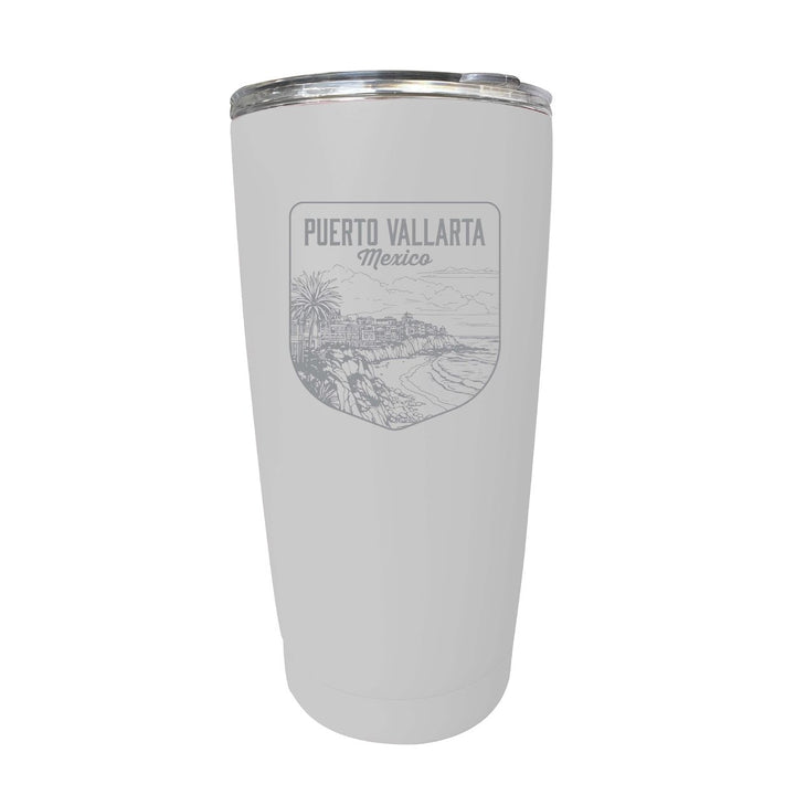 Puerto Vallarta Mexico Souvenir 16 oz Engraved Stainless Steel Insulated Tumbler Image 1