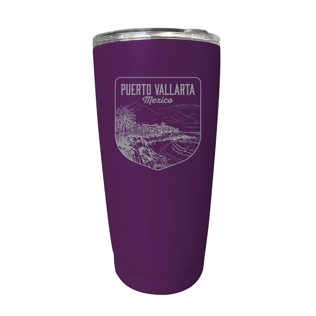 Puerto Vallarta Mexico Souvenir 16 oz Engraved Stainless Steel Insulated Tumbler Image 1