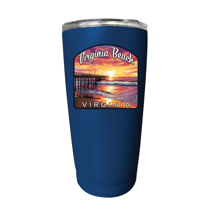 Virginia Beach Viginia Design A Souvenir 16 oz Insulated Tumbler STAINLESS STEEL Image 3