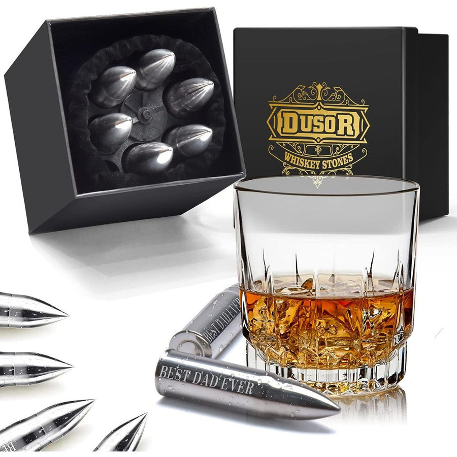 Dusor Whiskey Stones 6-Piece Best Dad Ever Bullets for Cocktails Image 1
