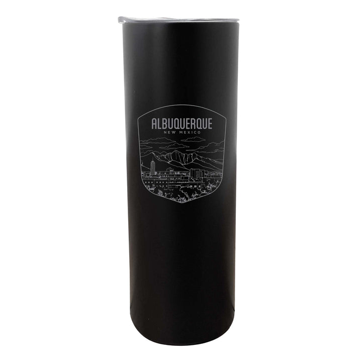 Albuquerque Mexico Souvenir 20 oz Engraved Insulated Stainless Steel Skinny Tumbler Image 1