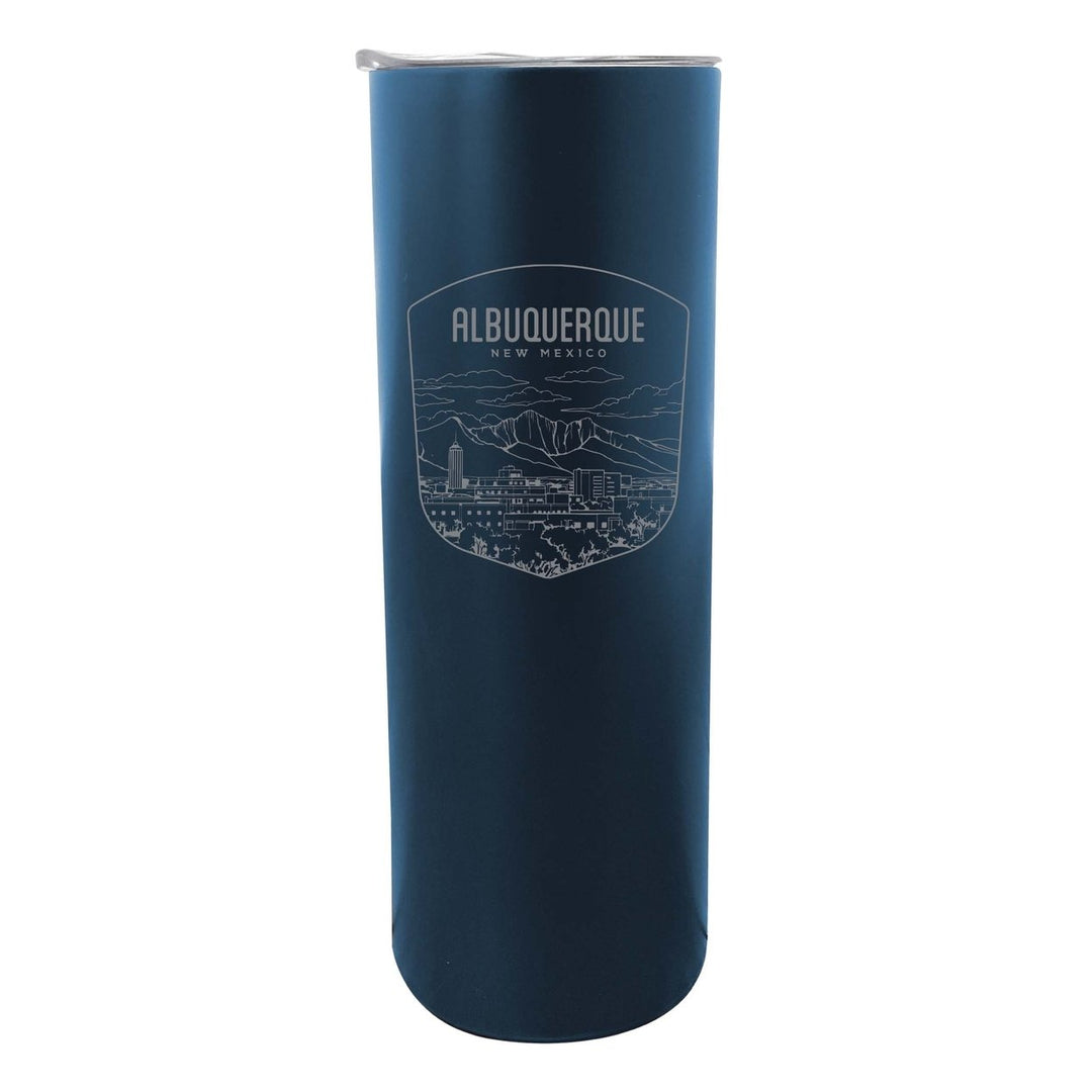 Albuquerque Mexico Souvenir 20 oz Engraved Insulated Stainless Steel Skinny Tumbler Image 4