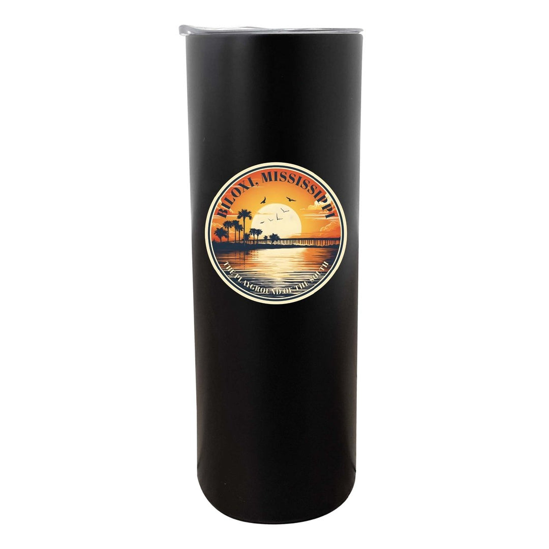 Biloxi Mississippi Design A Souvenir 20 oz Insulated Stainless Steel Skinny Tumbler Image 4