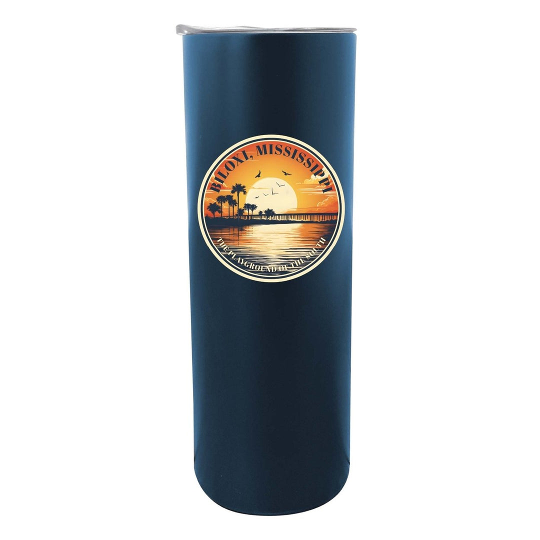 Biloxi Mississippi Design A Souvenir 20 oz Insulated Stainless Steel Skinny Tumbler Image 4