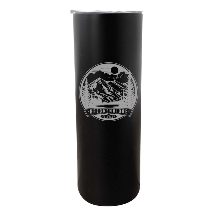 Breckenridge Colorado Souvenir 20 oz Engraved Insulated Stainless Steel Skinny Tumbler Image 1