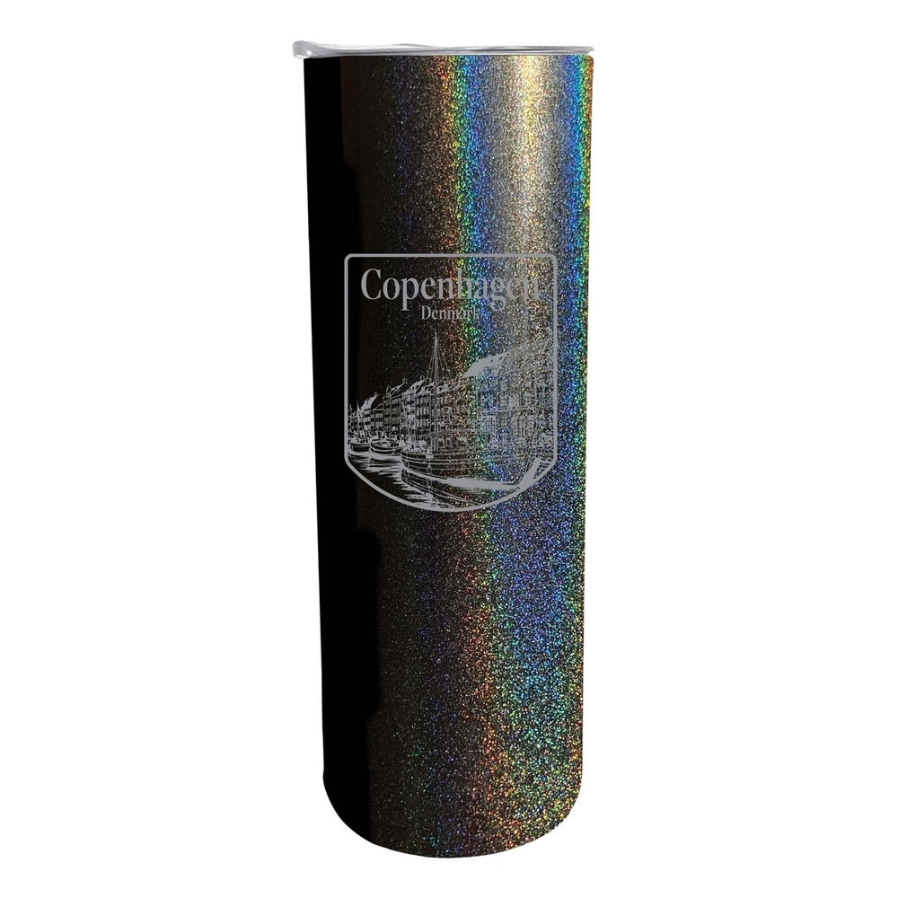 Copenhagen Denmark Souvenir 20 oz Engraved Insulated Stainless Steel Skinny Tumbler Image 2