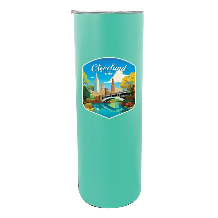 Cleveland Ohio Design B Souvenir 20 oz Insulated Stainless Steel Skinny Tumbler Image 2