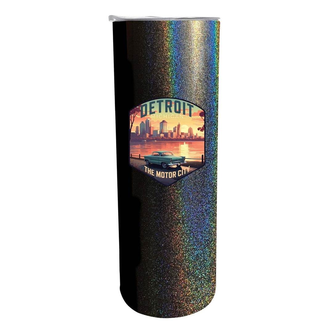 Detroit Michigan Design A Souvenir 20 oz Insulated Stainless Steel Skinny Tumbler Image 1