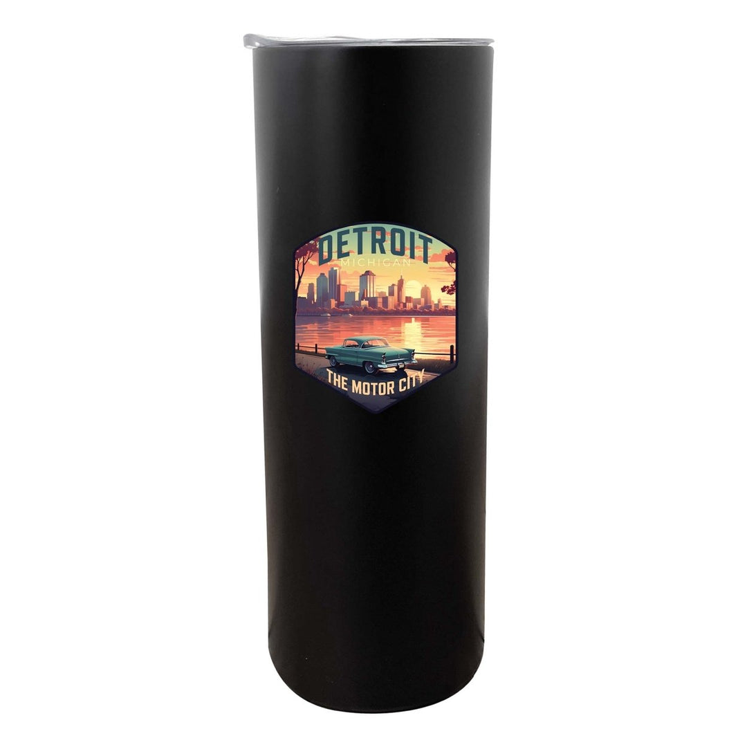 Detroit Michigan Design A Souvenir 20 oz Insulated Stainless Steel Skinny Tumbler Image 2