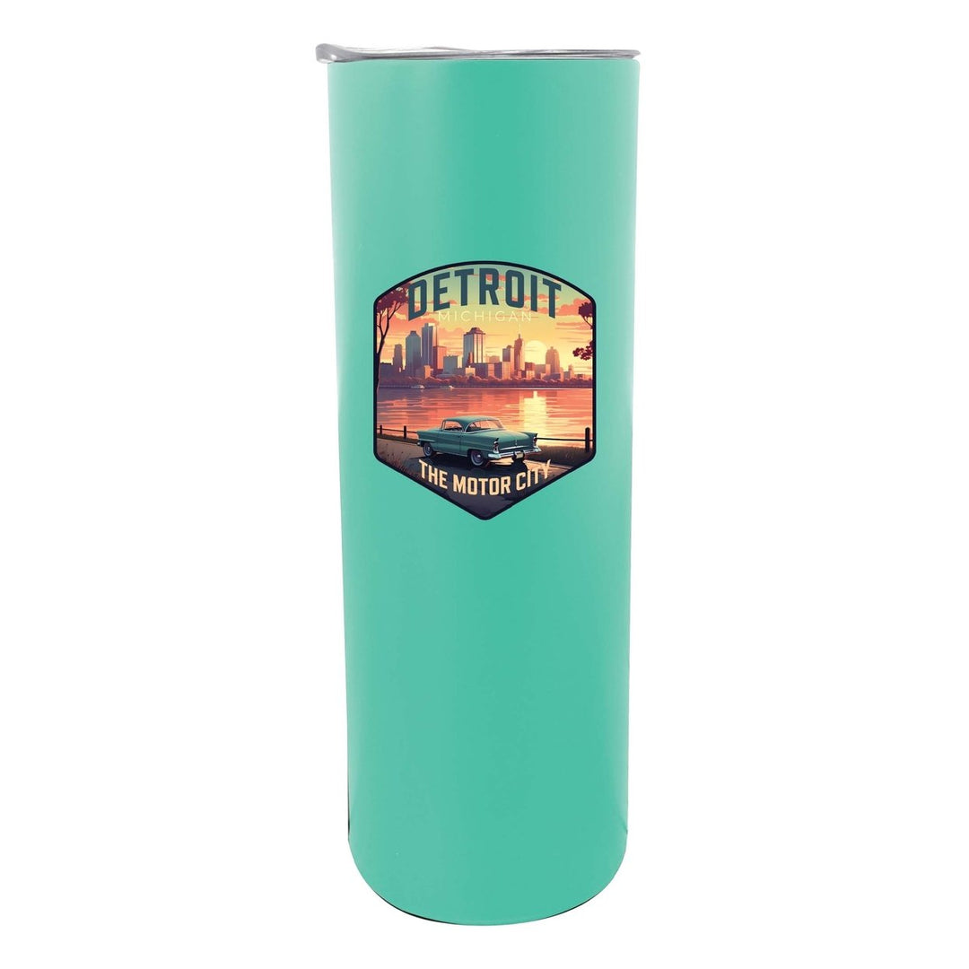 Detroit Michigan Design A Souvenir 20 oz Insulated Stainless Steel Skinny Tumbler Image 3