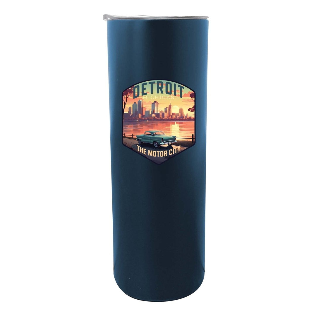 Detroit Michigan Design A Souvenir 20 oz Insulated Stainless Steel Skinny Tumbler Image 4