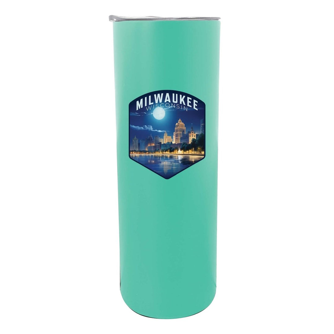 Milwaukee Wisconsin Design B Souvenir 20 oz Insulated Stainless Steel Skinny Tumbler Image 1