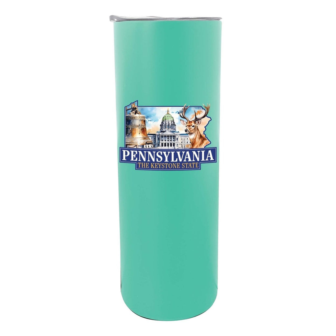 Pennsylvania Design D Souvenir 20 oz Insulated Stainless Steel Skinny Tumbler Image 2