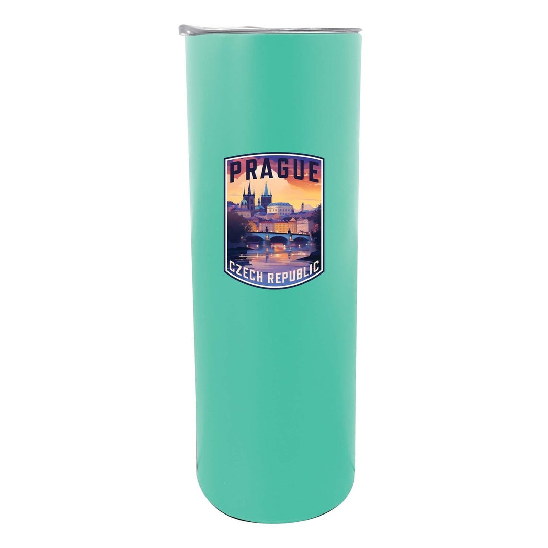 Prague Czech Republic Design B Souvenir 20 oz Insulated Stainless Steel Skinny Tumbler Image 1