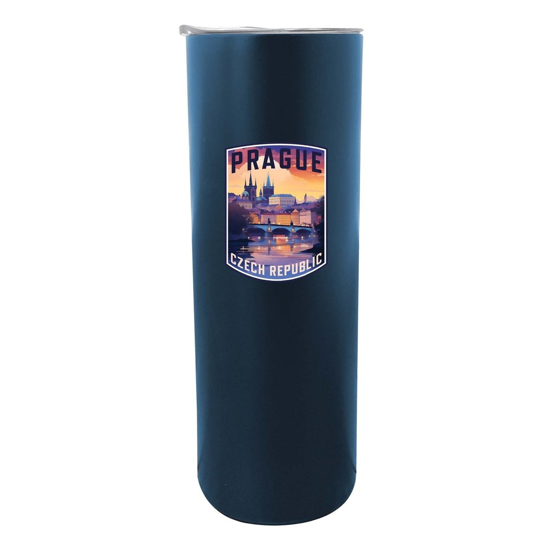 Prague Czech Republic Design B Souvenir 20 oz Insulated Stainless Steel Skinny Tumbler Image 2