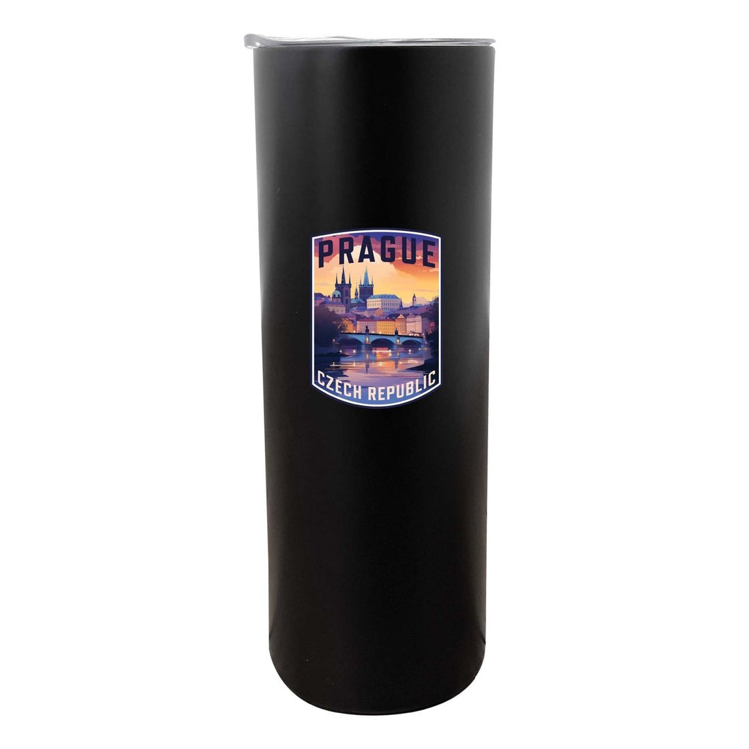 Prague Czech Republic Design B Souvenir 20 oz Insulated Stainless Steel Skinny Tumbler Image 4