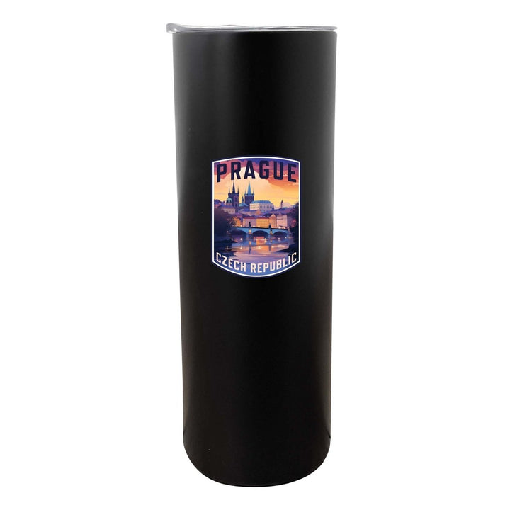 Prague Czech Republic Design B Souvenir 20 oz Insulated Stainless Steel Skinny Tumbler Image 1