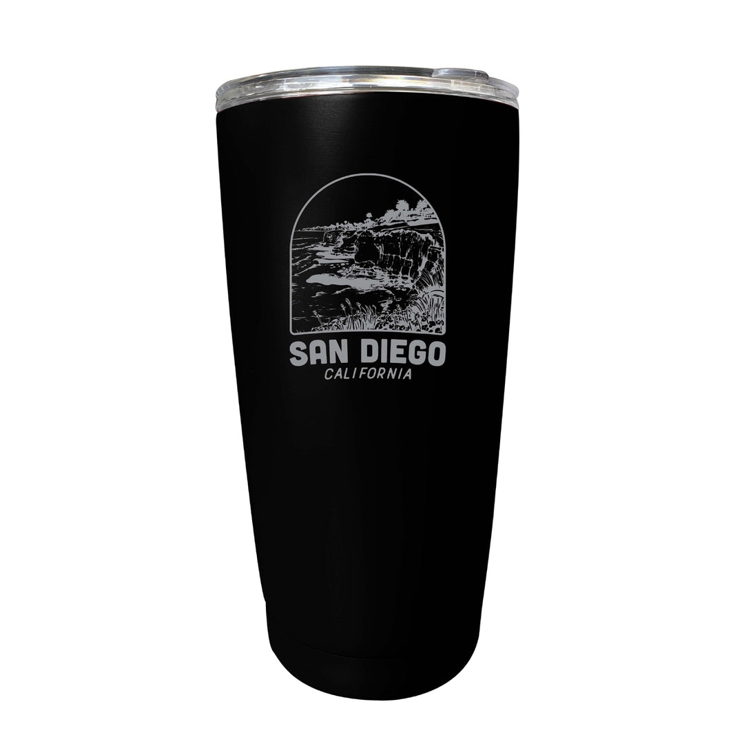 San Diego California Souvenir 16 oz Engraved Stainless Steel Insulated Tumbler Image 2